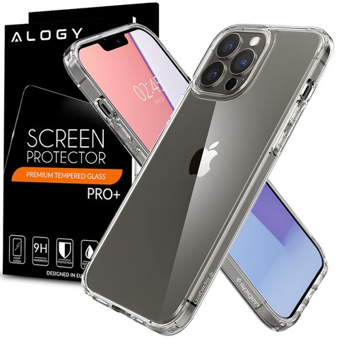 Etui obudowa case Spigen Ultra Hybrid do Apple iPhone 13 Pro Max Crystal Clear + Szkło