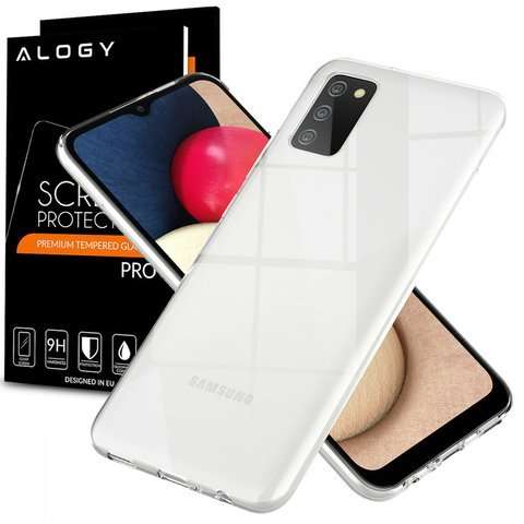 Etui obudowa case do Samsung Galaxy A02s silikonowe przezroczyste + Szkło