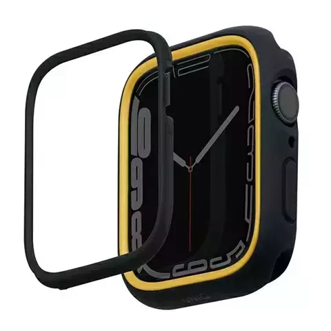 Etui ochronne UNIQ Moduo do Apple Watch Series 4/5/6/7/8/SE 40/41mm czarny-musztardowy/midnight-mustard