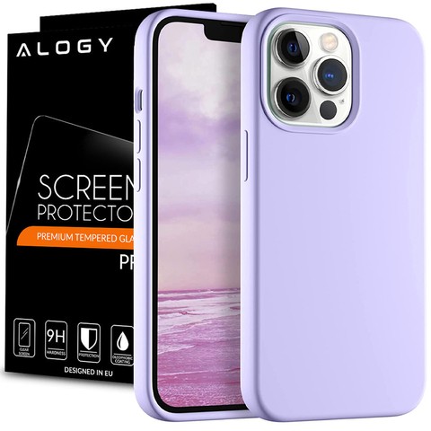 Etui ochronne do telefonu Alogy Thin Soft Case do iPhone 13 Pro Max Fioletowe + Szkło