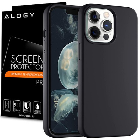 Etui ochronne do telefonu Alogy Thin Soft Case do iPhone 13 Pro czarne + Szkło