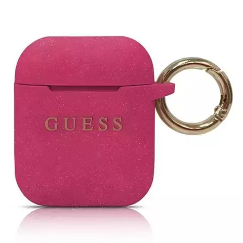 Etui ochronne na słuchawki Guess do AirPods cover fuksja/fuchsia Silicone Glitter