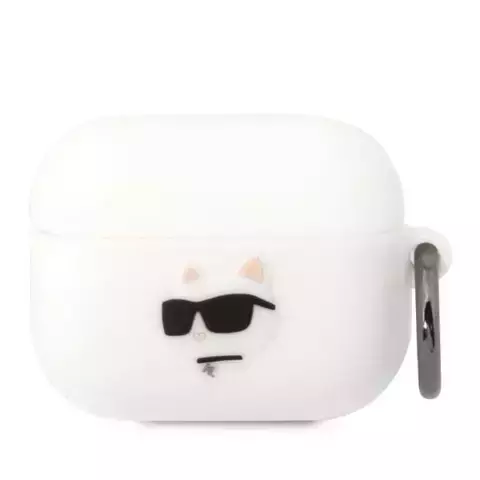 Etui ochronne na słuchawki Karl Lagerfeld KLAPRUNCHH do Apple AirPods Pro cover biały/white Silicone Choupette Head 3D