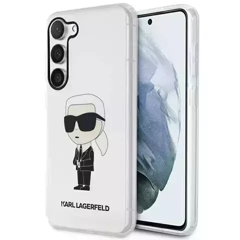 Etui ochronne na telefon Karl Lagerfeld KLHCS23SHNIKTCT do Samsung Galaxy S23 S911 transparent hardcase Ikonik Karl Lagerfeld