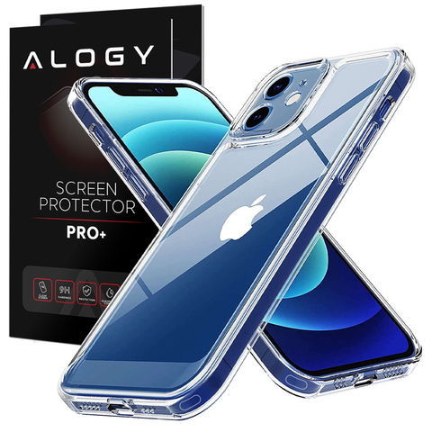 Etui pancerne obudowa Alogy Hybrid Case z osłoną na aparat do Apple iPhone 12 Przezroczyste + Szkło