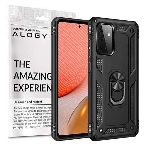 Etui pancerne obudowa Alogy Stand Armor Ring do Samsung Galaxy A72 Czarne