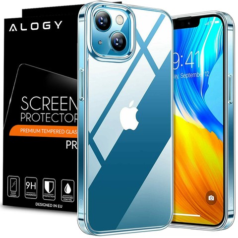 Etui silikonowe Alogy obudowa case do Apple iPhone 13 Mini 5.4 przezroczyste + Szkło