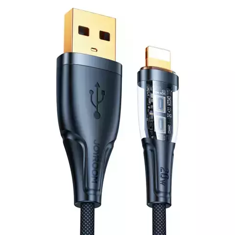 Joyroom kabel z szybkim ładowaniem z inteligentnym wyłącznikiem USB-A - Lightning 2.4A 1.2m czarny (S-UL012A3)