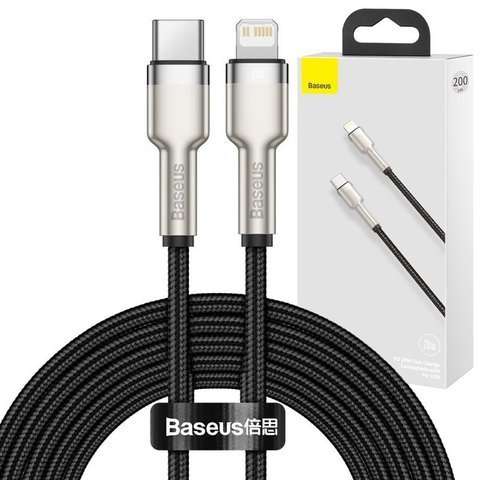 Kabel 2m Baseus Metal przewód USB-C Type C na Lightning PD 20W Black