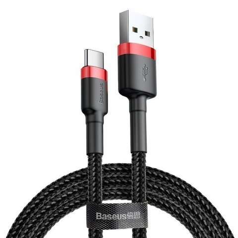 Kabel 3m Baseus Cafule USB-C Type C 2A Czarno-czerwony