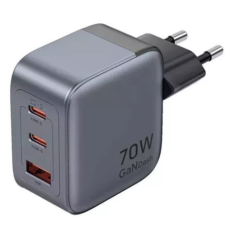 Ładowarka GaN Vention USB-C+C+A 70W Szara