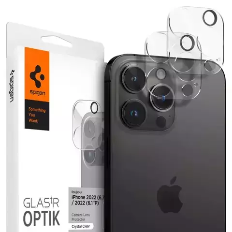 Osłona aparatu Spigen Optik.TR Camera Protector 2-Pack do iPhone 14 Pro/ 14 Pro Max Crystal Clear