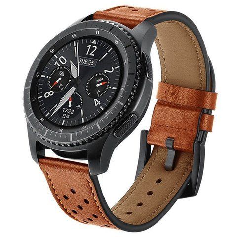 Pasek Alogy skóra leather band do Samsung Watch Active 2 (20mm) Brązowy