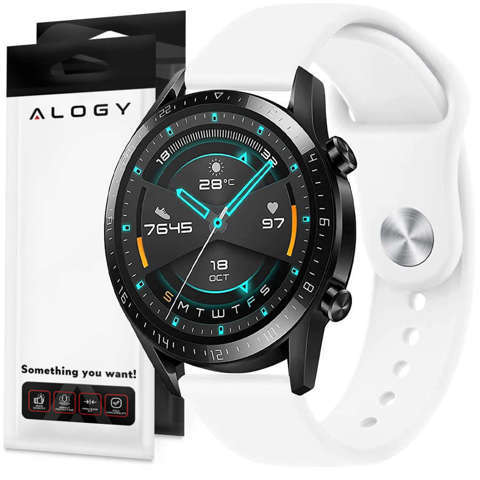 Pasek uniwersalny Sportowy Alogy Strap do smartwatcha 20mm White