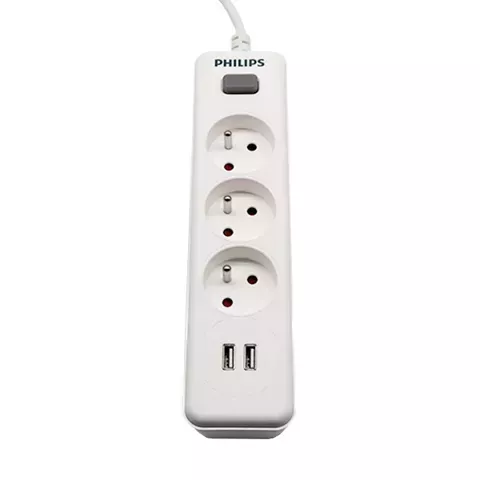 Philips SPN3032WA/60 Przedłużacz Sieciowy 3 Gniazda + 2 USB-A 2m Biały