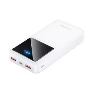 Powerbank Vention FHLW0 20000mAh, Micro-USB, USB-C, 2xUSB-A, 22.5W (biały)