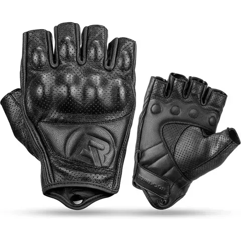Rękawiczki motocyklowe Rockbros 16220006003 L skórzane - czarne