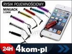 Rysik do ekranów dotykowych z zawieszką mini jack Telefon Tablet WIELOKOLOR