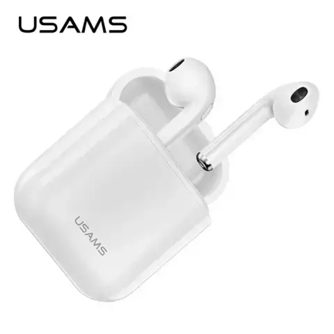 Słuchawki Bluetooth 5.0 USAMS TWS LU series bezprzewodowe biały/white BHULU01 (US-LU001)