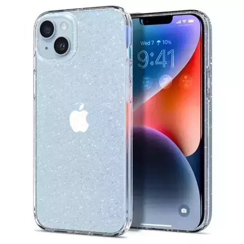 Spigen Liquid Crystal silikonowe etui z brokatem iPhone 14 przezroczyste