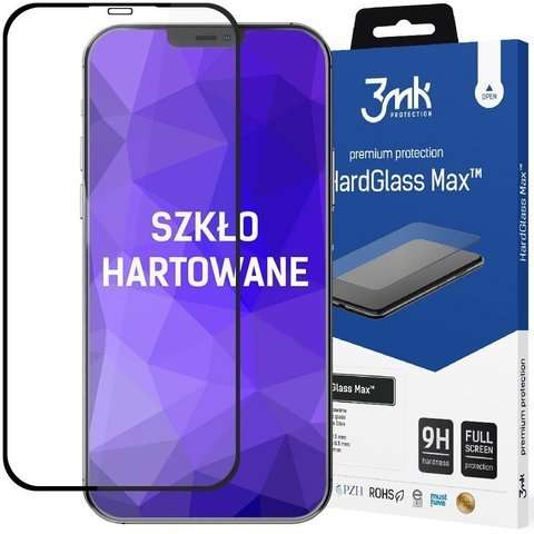 Szkło 3mk HardGlass Max do Apple iPhone 12/ 12 Pro 6.1 Black