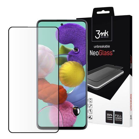 Szkło 3mk NeoGlass 8H do Samsung Galaxy A51 niepękające Black