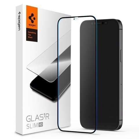 Szkło Spigen Glass FC do etui do Apple iPhone 12/ 12 Pro Black