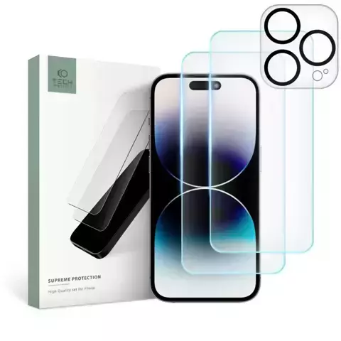 Szkło hartowane Supreme Set do Apple iPhone 15 Pro Max Clear