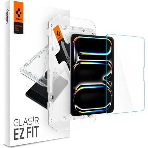 Szkło hartowane do iPad Pro 11" M4 5gen 2024 Spigen Glas.TR "EZ FIT" Clear z ramką do montażu [1szt.]