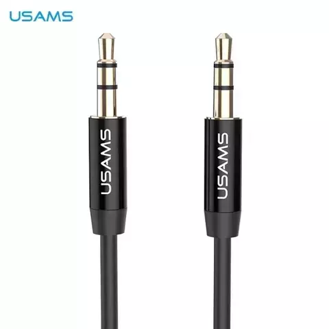 USAMS Adapter audio jack 3,5m - 3,5m 1m czarny/black YP101 (YP-01)