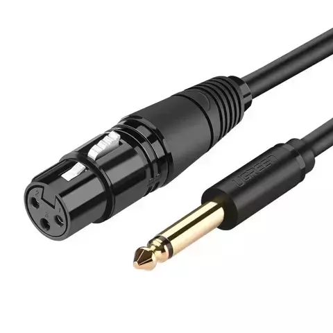 Ugreen kabel audio przewód mikrofonowy do mikrofonu XLR (żeński) - 6,35 mm jack (męski) 3 m (AV131)