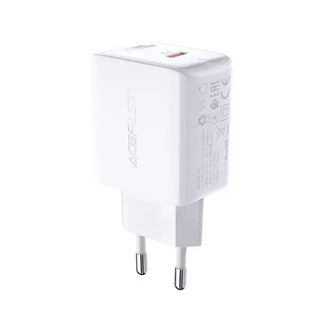 Acefast szybka ładowarka sieciowa USB Typ C 20W Power Delivery biały (A1 EU white)