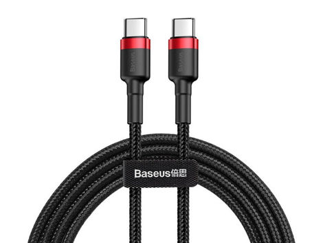 Baseus Kabel Cafule 2x USB-C QC 3A 2m PD red black