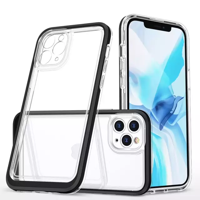 Clear 3in1 etui do iPhone 11 Pro Max żelowy pokrowiec z ramką czarny