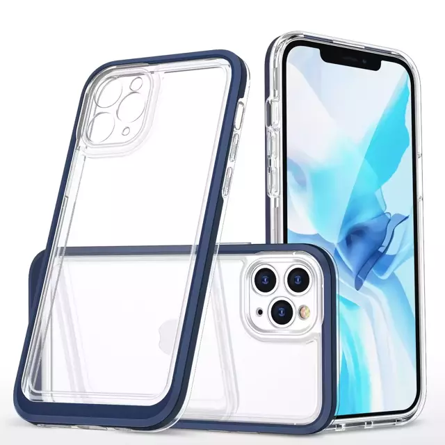 Clear 3in1 etui do iPhone 11 Pro Max żelowy pokrowiec z ramką niebieski