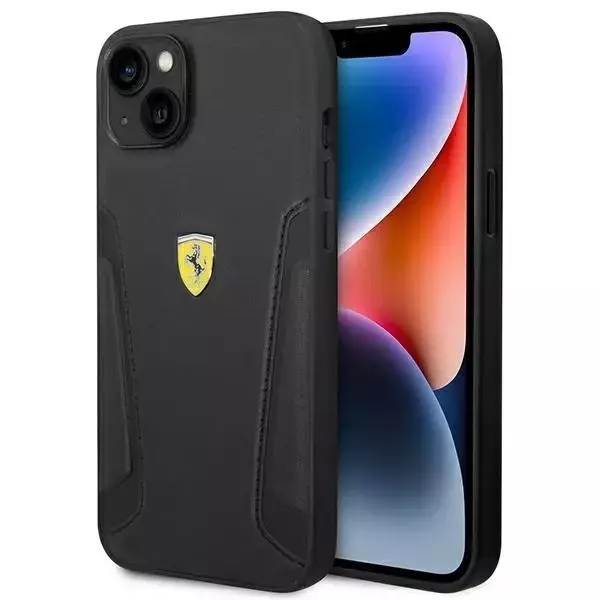 Eti na telefon Ferrari FEHCP14MRBUK do Apple iPhone 14 Plus 6,7" czarny/black hardcase Leather Stamp Sides