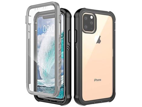 Etui Alogy pancerne rugged Full-body do Apple iPhone 11 Pro Max szaro-czarne