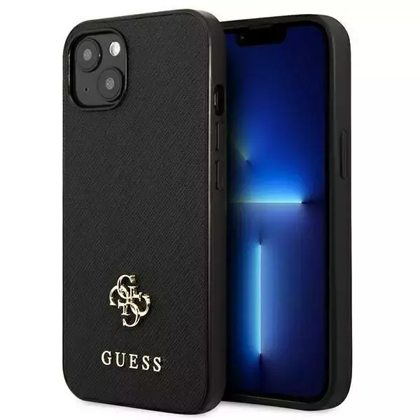 Etui Guess GUHCP13SPS4MK do Apple iPhone 13 Mini 5,4" czarny/black hardcase Saffiano 4G Small Metal Logo