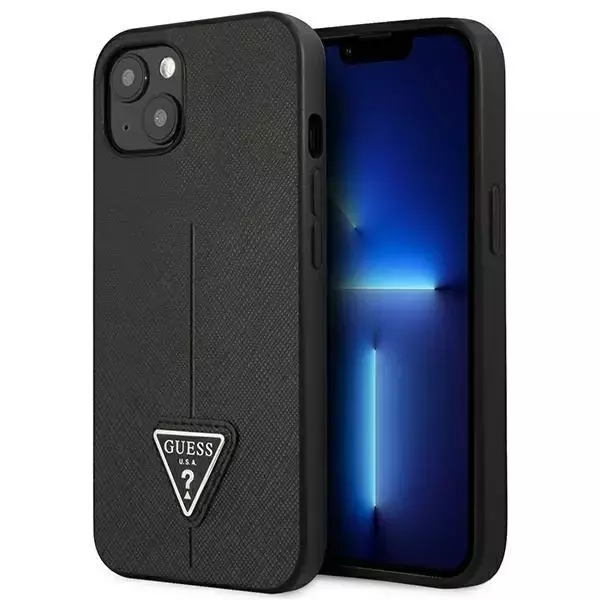 Etui Guess GUHCP13SPSATLK do Apple iPhone 13 Mini 5,4" czarny/black hardcase SaffianoTriangle Logo