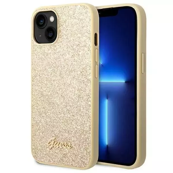 Etui Guess GUHCP14MHGGSHD do Apple iPhone 14 Plus 6,7" złoty/gold hard case Glitter Script