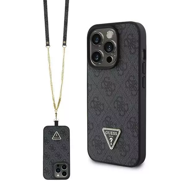 Etui Guess GUHCP15LP4TDSCPK do iPhone 15 Pro 6.1" czarny/black hardcase Crossbody 4G Metal Logo