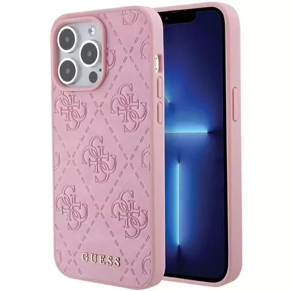 Etui Guess GUHCP15XP4EPMP do iPhone 15 Pro Max 6.7" różowy/pink hardcase Leather 4G Stamped