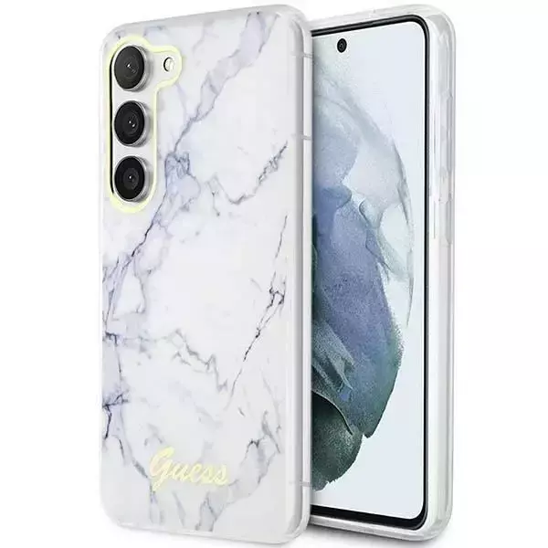 Etui Guess GUHCS23SPCUMAH do Samsung Galaxy S23 S911 biały/white hardcase Marble