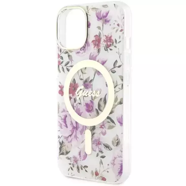 Etui Guess GUHMP14MHCFWST do iPhone 14 Plus 6.7" hardcase Flower MagSafe