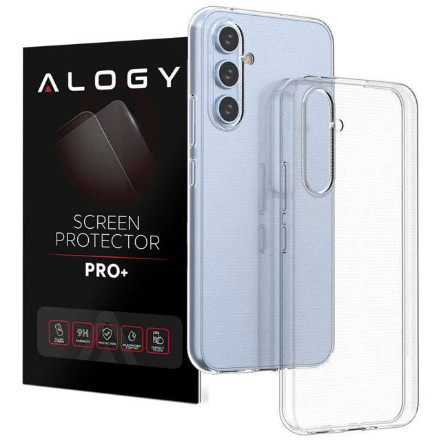 Etui Silikonowe ochronne TPU obudowa Alogy case do Samsung Galaxy A54 Przezroczyste + Szkło