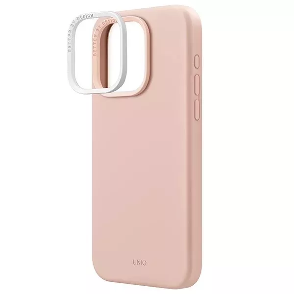 Etui UNIQ Lino Hue do iPhone 15 Pro Max 6.7" Magclick Charging różowy/blush pink