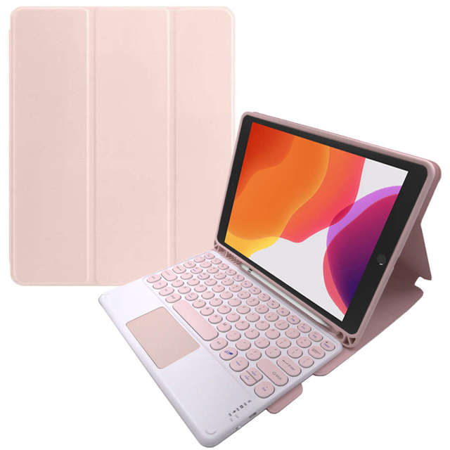 Etui magnetyczne Alogy klawiatura Bluetooth Pencil do Apple iPad 10.2 2019/2020/2021 7/8/9Gen Różowe