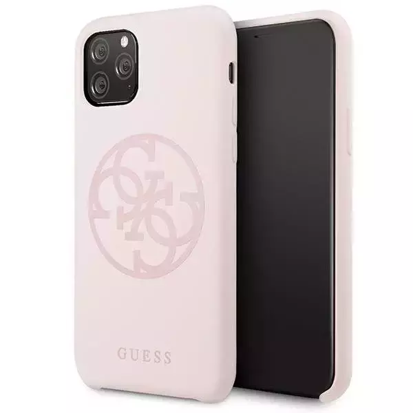 Etui na telefon Guess do iPhone 11 Pro light pink/jasnoróżowy hard case Silicone 4G Tone On Tone