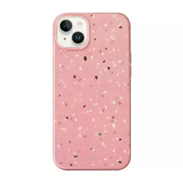 Etui na telefon UNIQ Coehl Terrazzo do Apple iPhone 14 Plus 6,7" różowy/coral pink