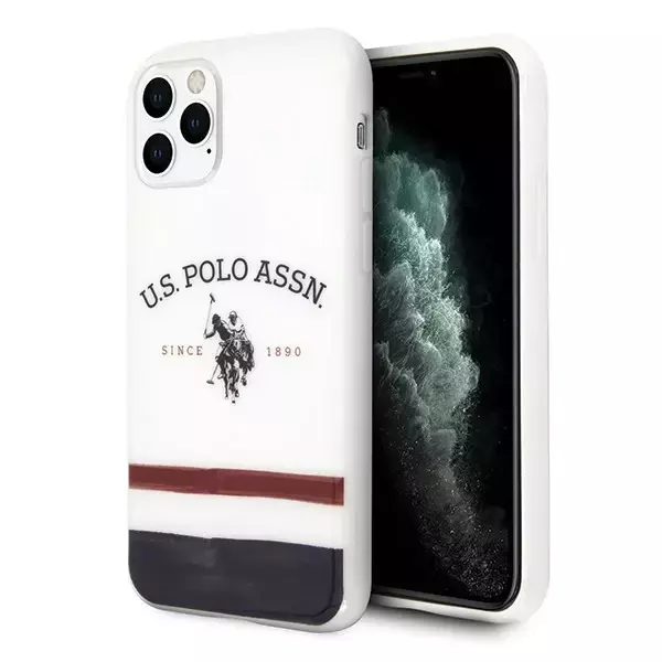 Etui na telefon US Polo USHCN65PCSTRB do Apple iPhone 11 Pro Max biały/white Tricolor Pattern Collection